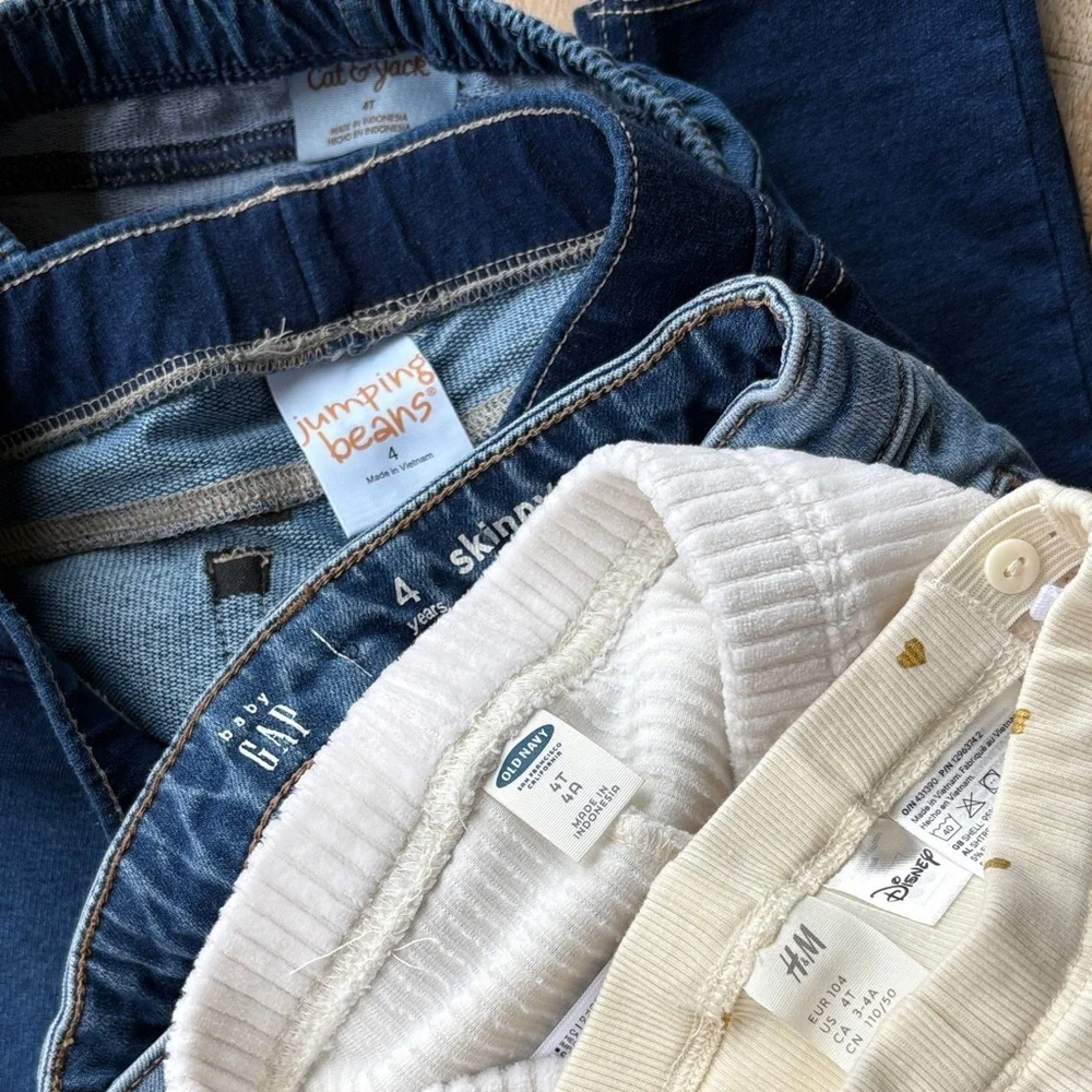 Girls Denim and Knit Bottoms Bundle size 4